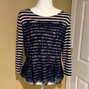 Elle Lace top with peplum - Size Large